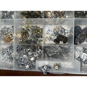 Jewelry Craft Charms Findings Bead Cones Big Lot Metal Plastic Gold Silver Tones